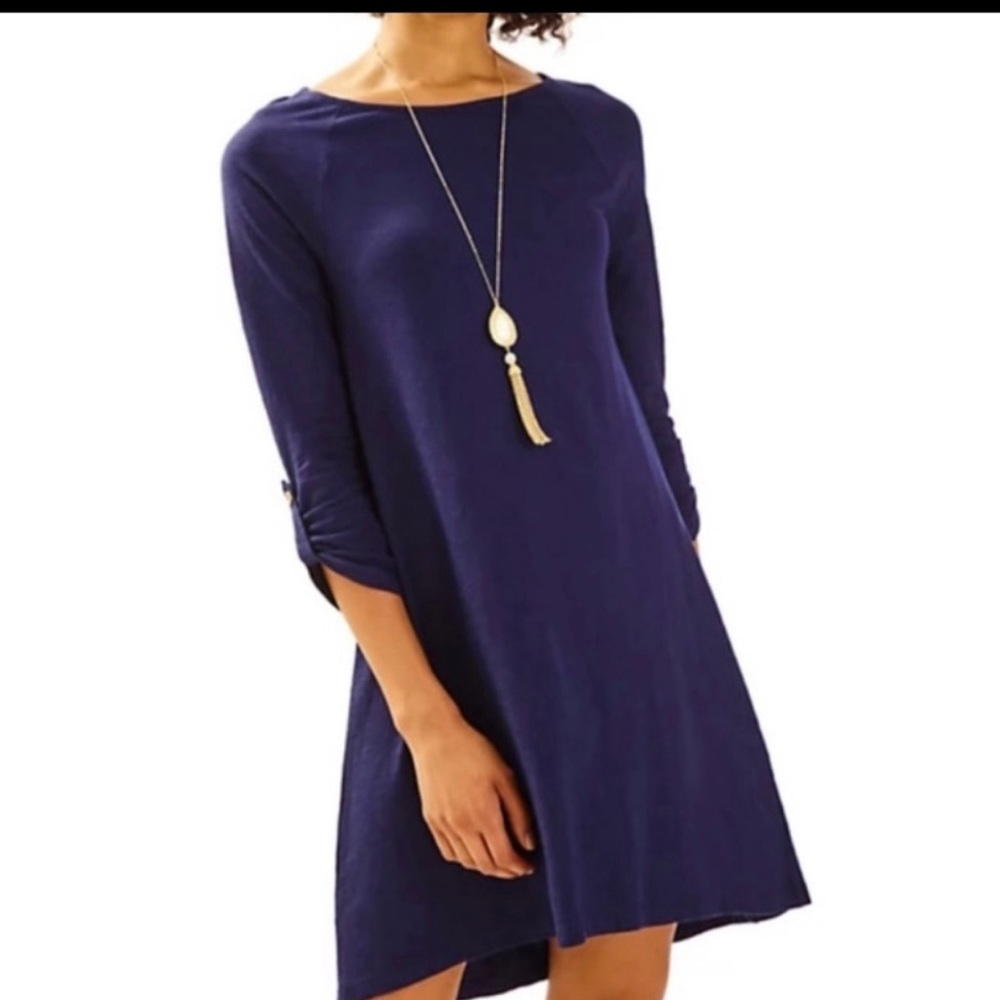 Lily Pulitzer True Navy Surfcrest Dress L
